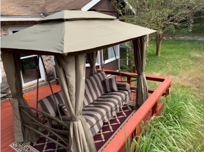 Purple Leaf 3 Person Outdoor Gazebo Terrace Swing with Adult Canopy Swing