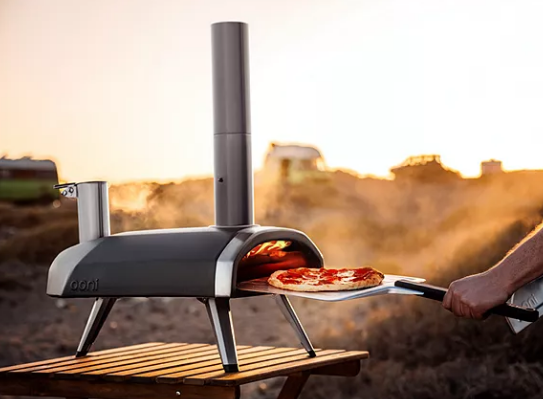 Portable Outdoor Pizza Oven, Black Silver