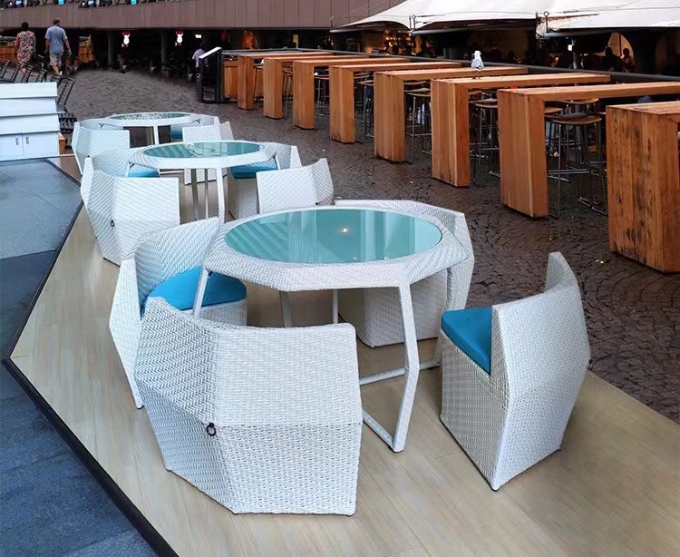 【Furniture】Five-piece Set of Outdoor Rattan Creative Furniture Rattan Chair Leisure Table