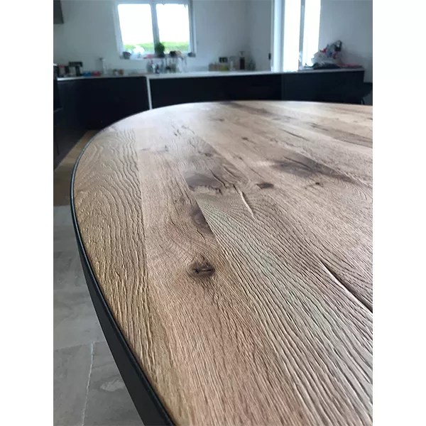 【Furniture】Oval Dining Table and Metal Belt (240×120)