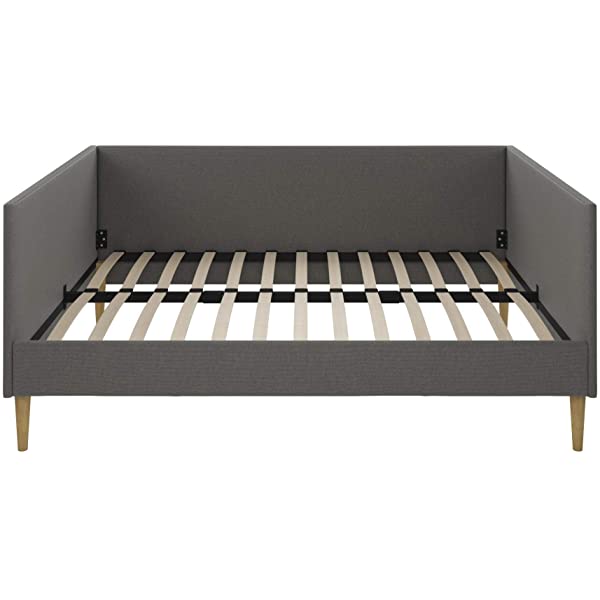 DHP Franklin Mid Century Upholstered Daybed, Sofa Bed, Twin Size Frame, Tan Linen Linen Twin Tan