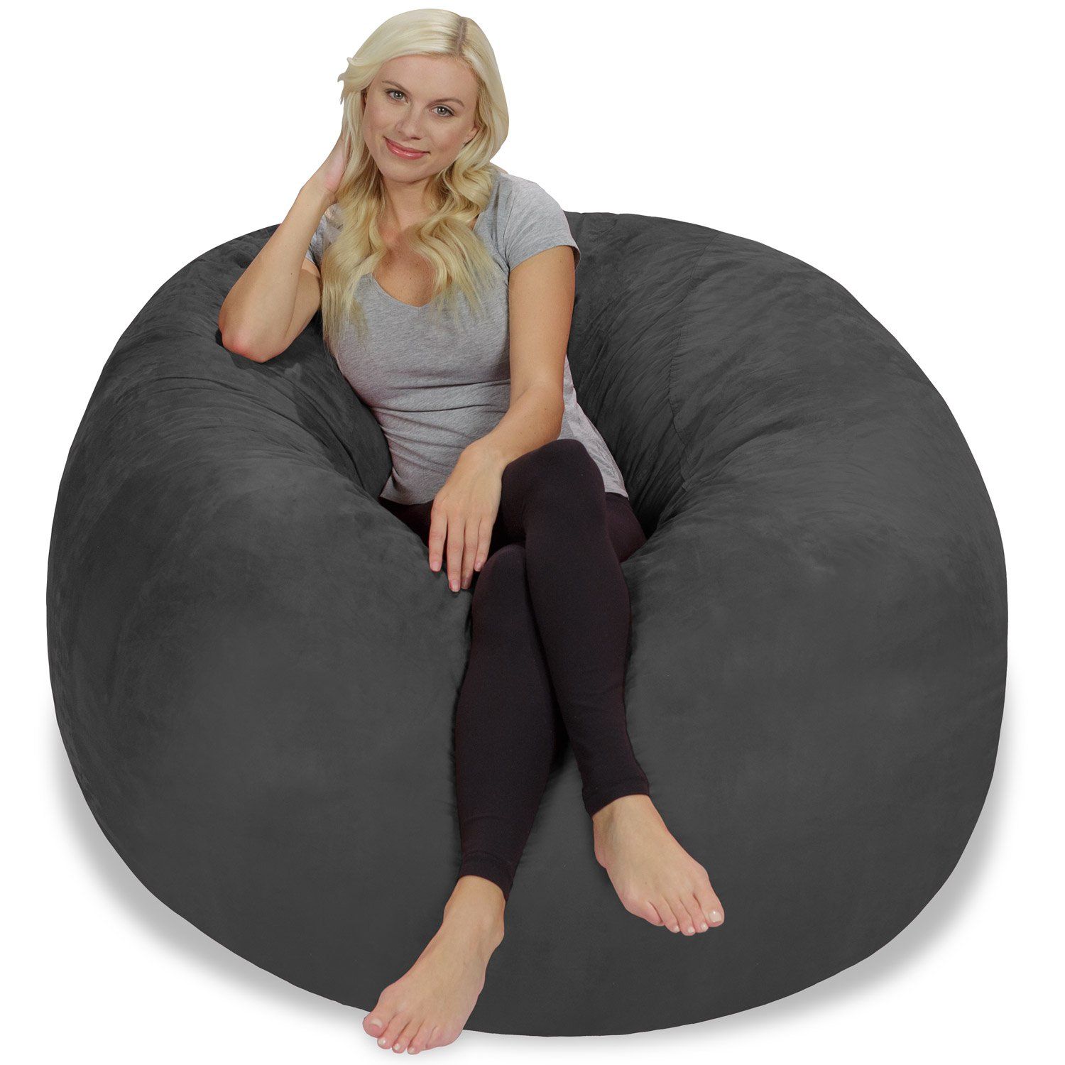 【Furniture】Giant 5' Memory Foam Furniture Bean Bag - Big Sofa with Soft Micro Fiber Cover