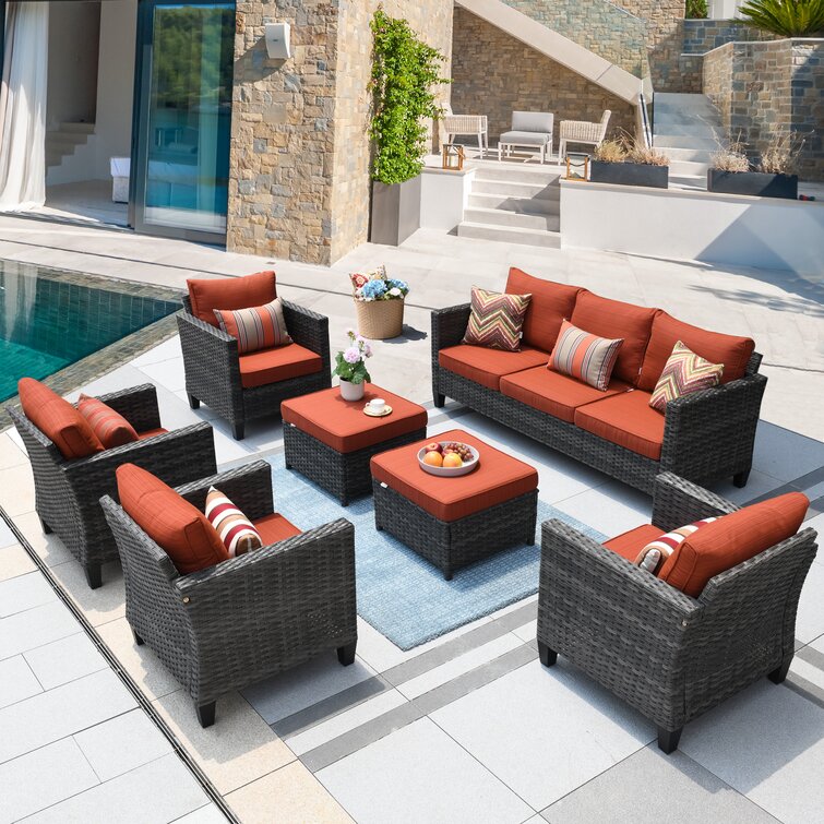 Allcot 7 - Person Outdoor Seating Group with Cushions