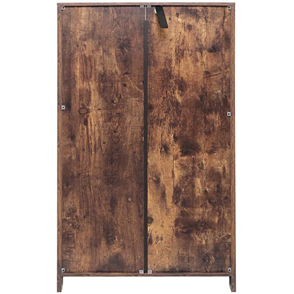 IWELL Large Storage Cabinet with 2 Adjustable Drawers & 2 Shelf, 42.5”H x 23.6”L x 11.8”W, Floor Storage Cabinet with Double Door, Sideboard, Cupboard for Living Room, Home Office, Rustic Brown