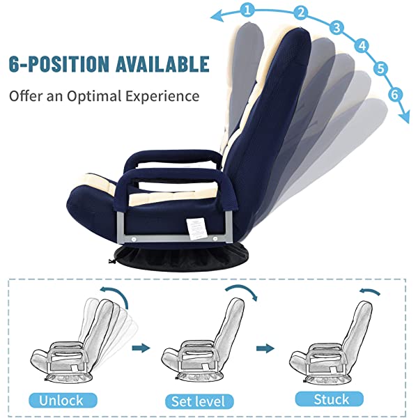 Harper&Bright Designs Folding Lazy Sofa Floor Chaise Lounge Chair Futon with Back Support, Beige