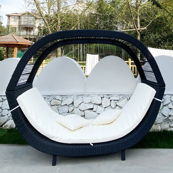 Direct courtyard rocking chair recliner with removable headrest pillow, breathable Texteline Farbic zero gravity rocking chair