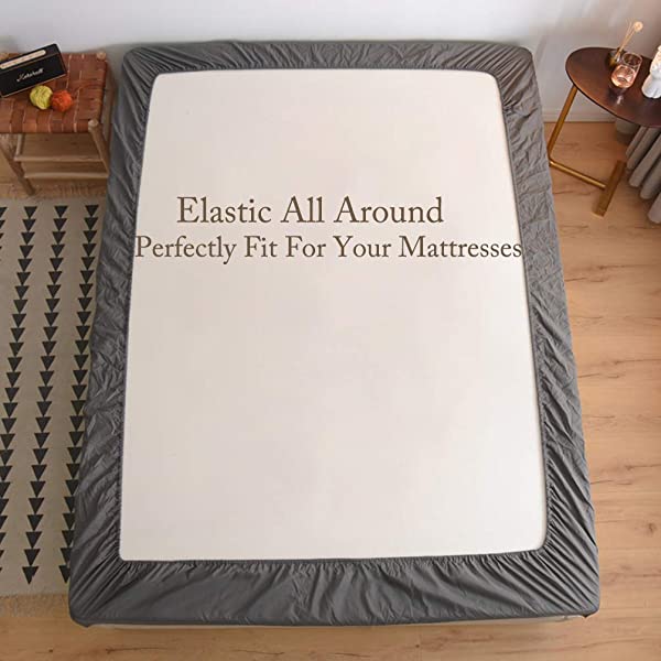 LBRO2M Bed Sheet Set Queen Size 16 Inches Deep Pocket 1800 Thread Count 100% Microfiber Sheet,Bedding Super Soft Comfortable, Cool Warm,4 Piece（Dark Grey） Dark Grey Queen