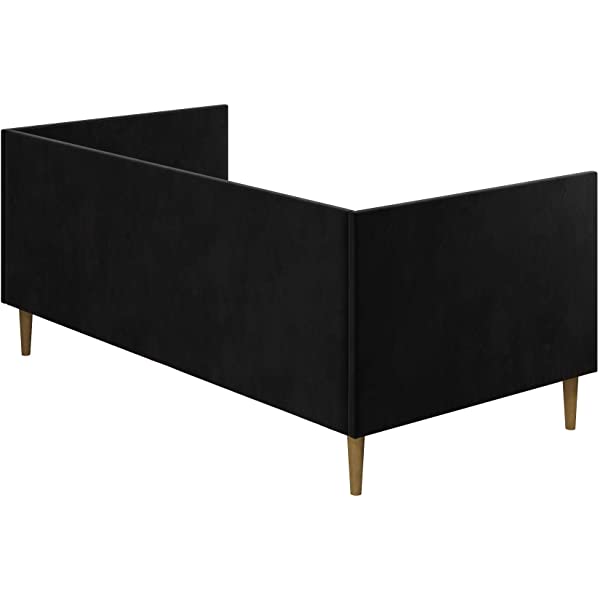 DHP Franklin Mid Century Upholstered Daybed, Sofa Bed, Twin Size Frame, Tan Linen Linen Twin Tan