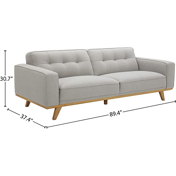 Amazon Brand – Rivet Bigelow Modern Oversized Leather Accent Chair with Wood Base, 44.1