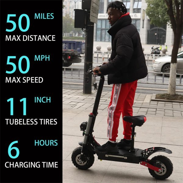 60V 5600W Dual Motor Electric Scooter Adults 50 MPH Max Speed Foldable Scooter Electric