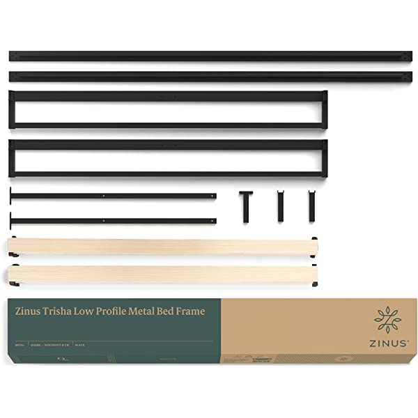 ZINUS Trisha Metal Platforma Bed Frame / Wood Slat Support / No Box Spring Needed / Easy Assembly, Full Full Standard Platform Bed Frame