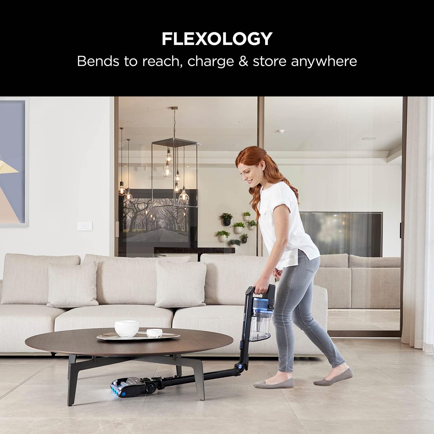 Shark Cordless Stick Vacuum Cleaner with Anti Hair Wrap, 120 Minute Run Time (2 Batteries), Flexible DuoClean Vacuum Cleaner with Motorised Pet, Multi-Surface & Crevice Tools, Black & Blue. IZ320UKT